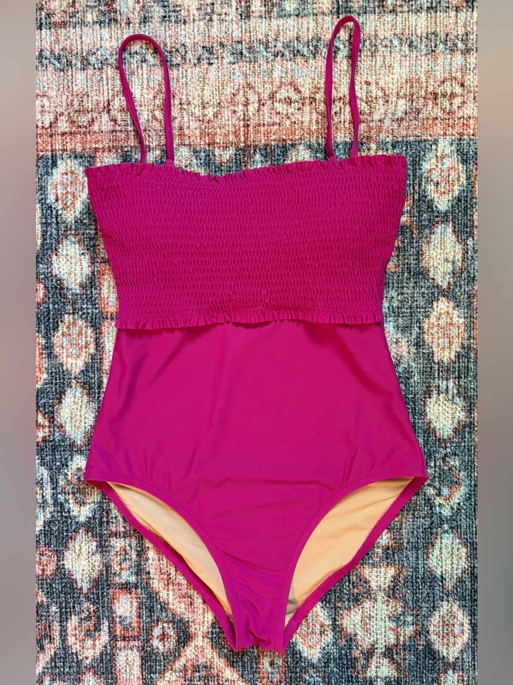 J. Crew Smocked 1pc Swimsuit - Picture 2 of 7
